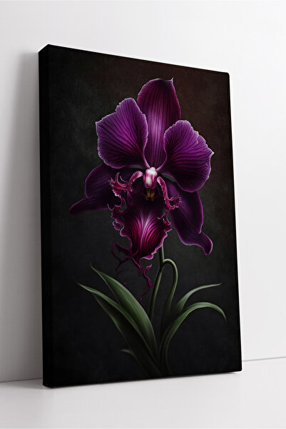 KOSS Dijital Лилаво орхидеено цвете Артистични дълбоки тонове Елегантен декор...