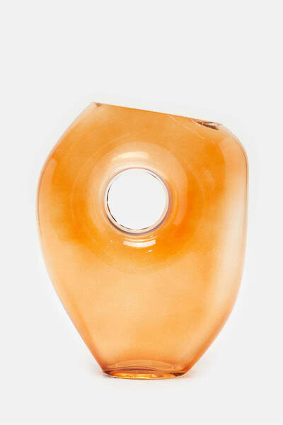 REDTAG Orange Glass Vase Decor