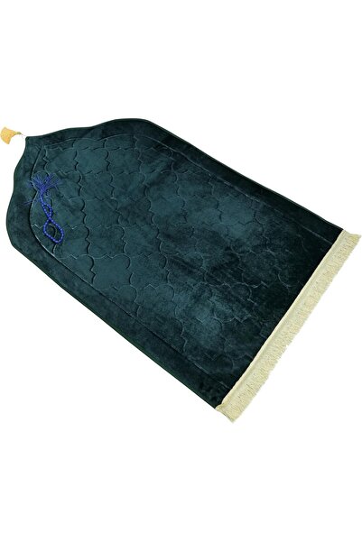 Home Dwell Premium Velvet Prayer Mat 70x110 cm – Anti-Slip with Tasbeeh – Green