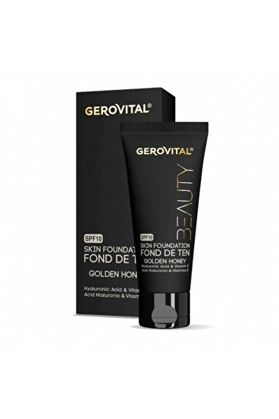 GEROVITAL Beauty Foundation with Hyaluronic Acid and Vitamin E, SPF10, Golden Honey, 30 ml