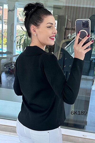 İnce Topuk Double-Breasted Collar Buttoned Knitwear Cardigan 6K189