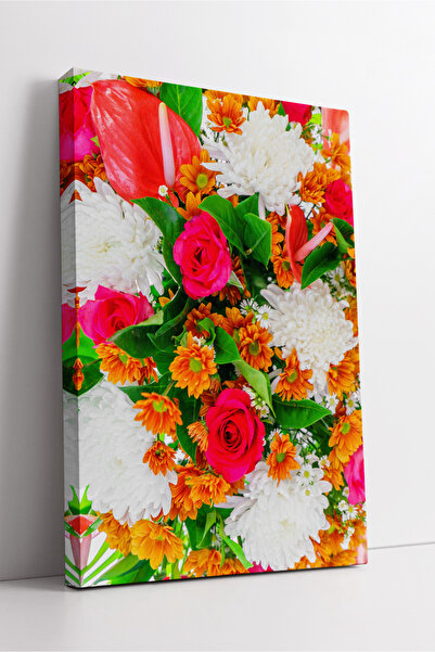 KOSS Dijital Декоративна картина върху платно с аранжировка от живи цветя, съ...