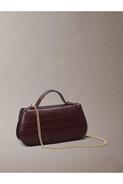 Calvin Klein Crocodile-Effect Chain Crossbody Handbag