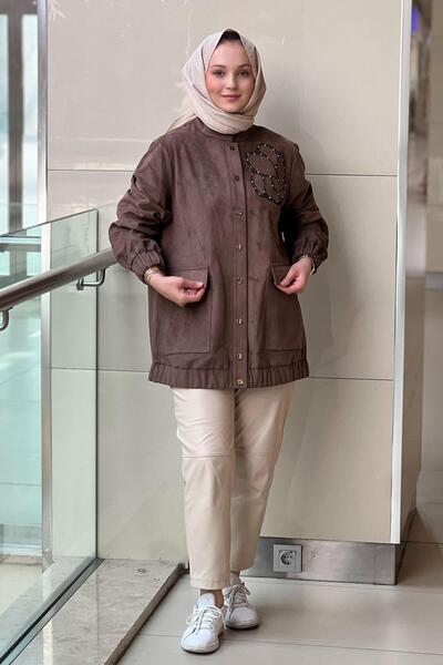 Nuss Front Snap Fastener Double Pocket Suede Cap