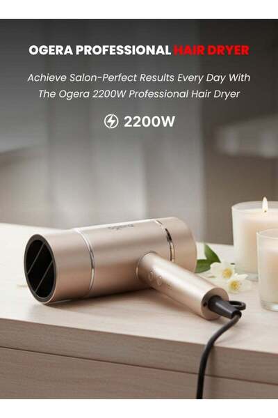 Ogera 2200W Professional Hair Dryer OG2700HD, Gold
