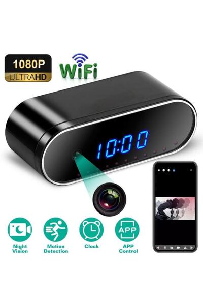 Apple Wi-Fi clock, spy camera full HD 1080P resolution and live streaming capabilities via app.