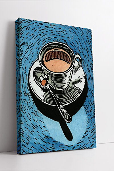 KOSS Dijital Синьо фоново рисуване Дизайн на чаша за кафе Модерна декорация з...