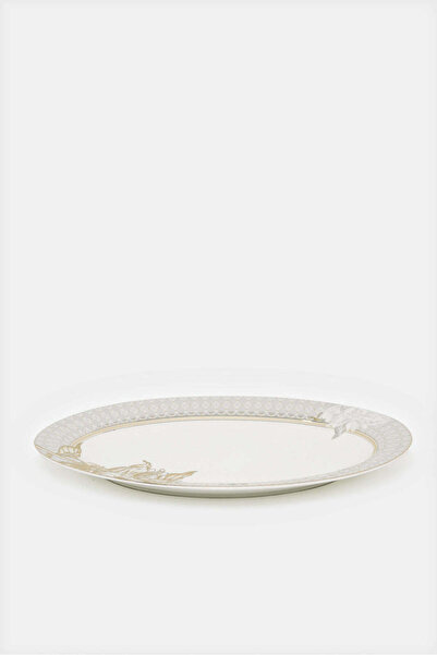 REDTAG White Floral Print Oval Plate