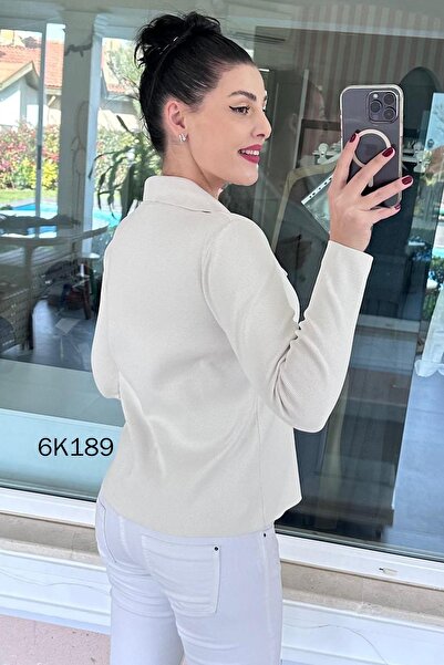 İnce Topuk Double-Breasted Collar Buttoned Knitwear Cardigan 6K189