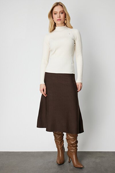 ON Corded Fabric Knitwear Sweater with Ornamental Buttons