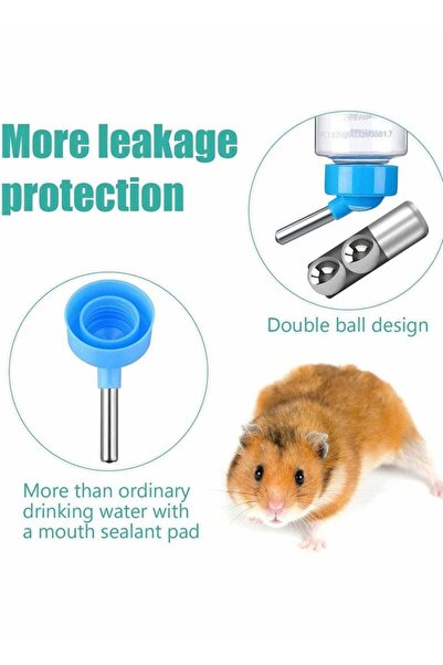Generic 3Pcs Hamster Water Bottles, 8.5 oz Hanging No Drip Small Animal Drinking Bottle, BPA Free