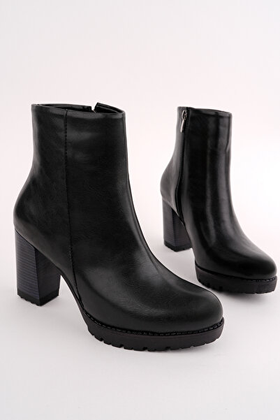 Madam Tarz BLN-516 Cizme cu fermoar cu toc gros