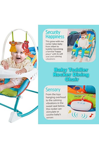 Generic Baby rocker: 4 positions, vibrating belt and feeding tray