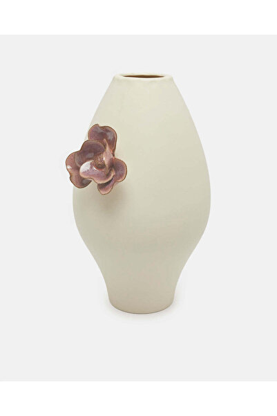 REDTAG White Zaria Embellished Ceramic Vase