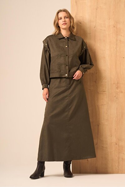 FTZ WOMEN Women's Suede Suit Khaki 31238