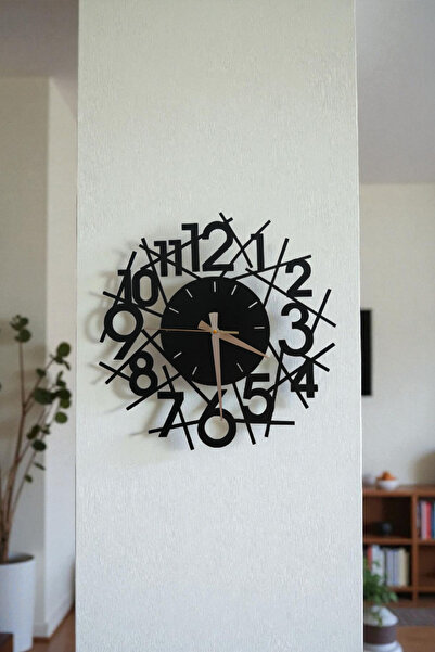 KıyıBucak Modern Mixed Design Wall Clock, Mdf Decorative 40 X 40