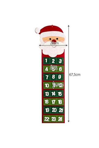 Ruhhy Calendar de Advent pentru copii, Moș Crăciun, Agățat
