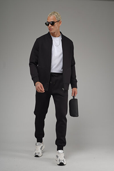 Butik Trend Biz College Collar Zippered Fleece-Lined Piece Set