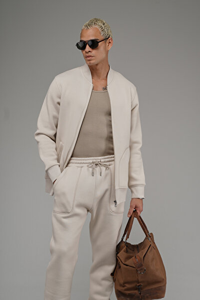 Butik Trend Biz College Collar Zippered Fleece-Lined Piece Set