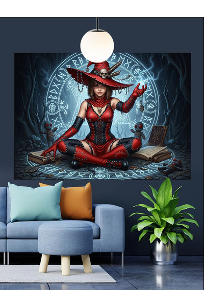 KanvasSepeti Vopsit în ulei de înaltă calitate Red Wizard texturat Canvas Can...