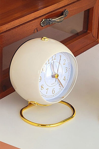 CİYU TİCARET Dekoratif Alarmlı Ve Işıklı Yuvarlak Masa Saati Dekoratif Hediye...