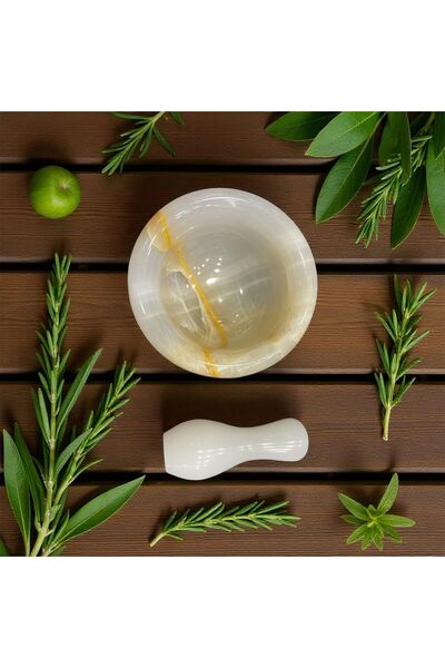 AURA STONE Oniks Doğal Taş Havan