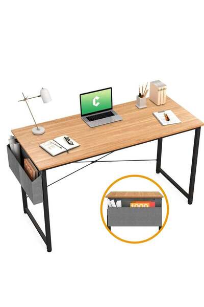 AGD طاولة كمبيوتر محمول عصرية وبسيطة 100 سم، محطة عمل منزلية مع حقيبة تخزين