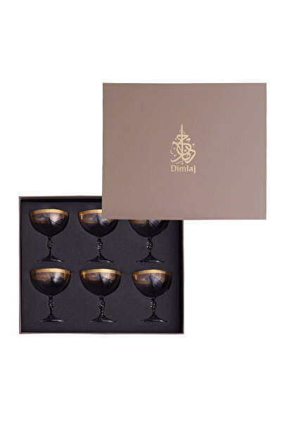 Dimlaj Selena Glass Ice-cream Cup CB/6-Gold