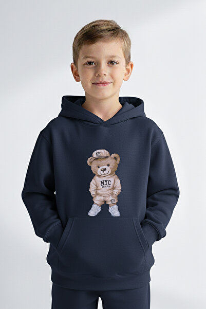 kinderos με κουκούλα Αρκουδάκι με τύπωμα Παχύ παιδικό φούτερ - 26K 1629