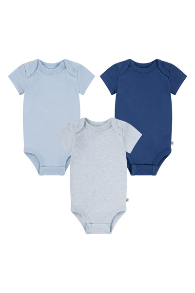 Huggies بدلة جسم هاغب للبنات من الكشمير الأزرق، عبوة من 3 قطع