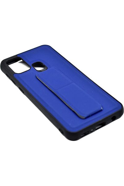 Generic Luxury wrist-strap case with stand for Samsung Galaxy M31 (Blue) - Thermoplastic Polyurethane