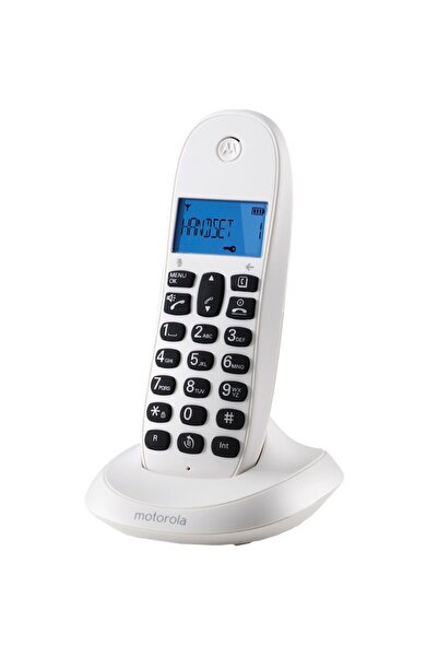 Motorola DECT C1001CBW+ Cordless Landline Phone, White