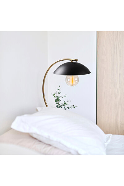 MOİRA Mushroom Head Metal Table Lamp E27 Lampholder Curved Body Modern Decora...