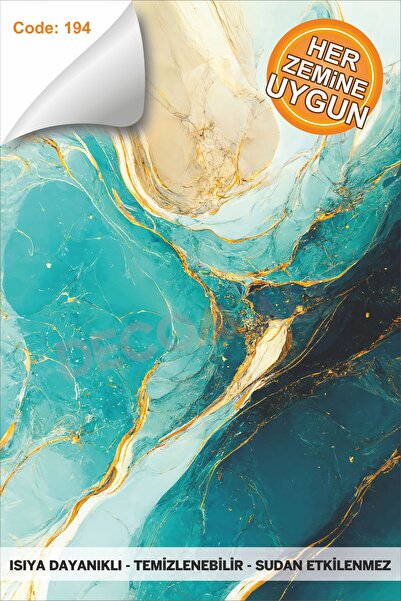 DECOMALL Suya Dayanıklı 50 x 100cm Mutfak Banyo Zemin Mermer Mobilya Fayans Y...