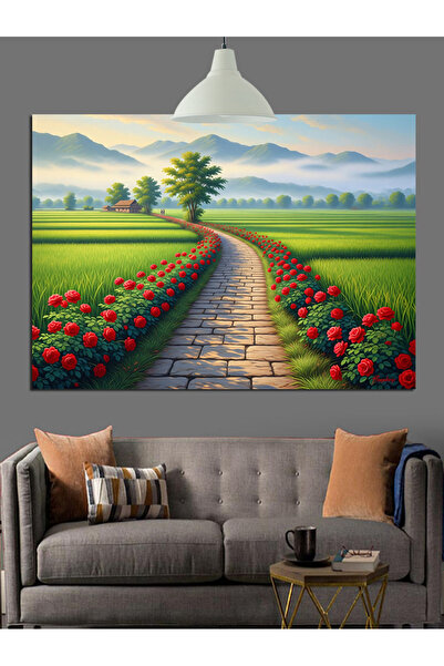 KanvasSepeti Visokokvalitetna uljana slika sa crvenim ružama Teksturirano Sli...