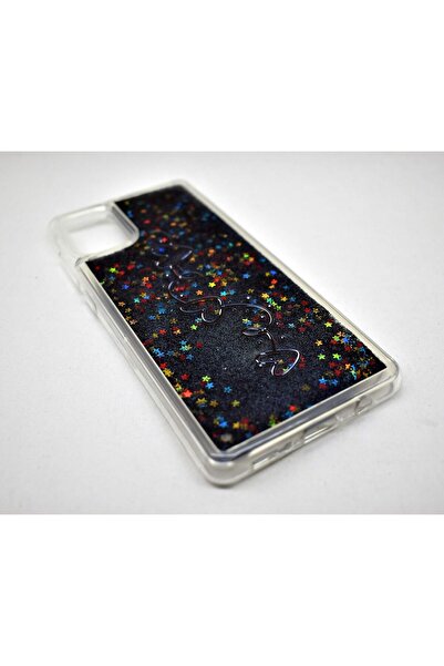 Generic Transparent Glitter Silicone Gel & TPU Shockproof Case for Samsung Galaxy A71 (Black)
