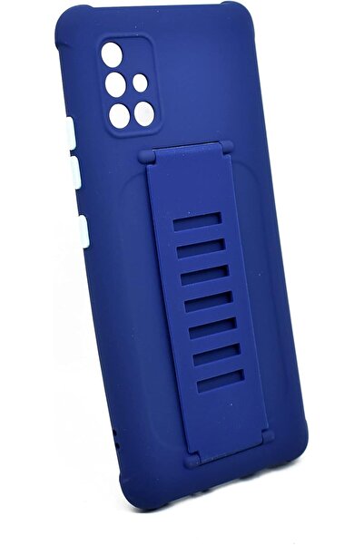 MOCOM Luxury Wrist-Strap Case for Samsung Galaxy A51 5G, Soft Silicone Candy Colors (Blue)