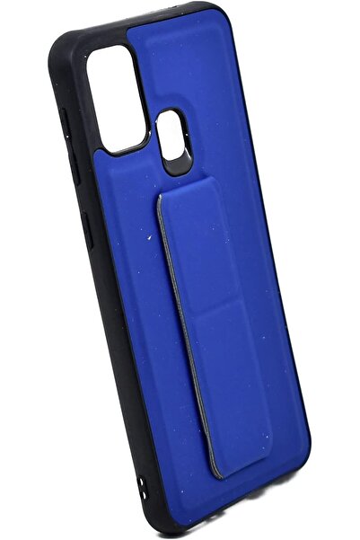 Generic Luxury wrist-strap case with stand for Samsung Galaxy M31 (Blue) - Thermoplastic Polyurethane