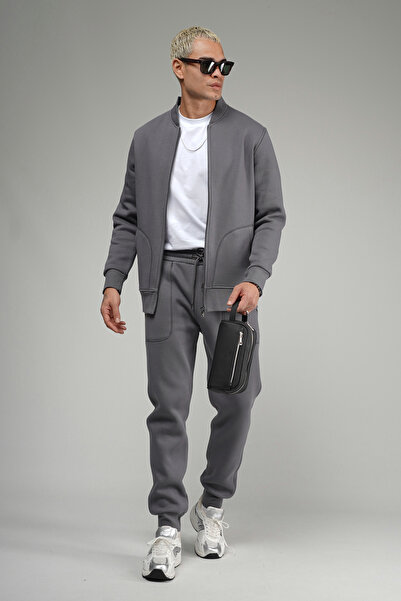 Butik Trend Biz College Collar Zippered Fleece-Lined Piece Set