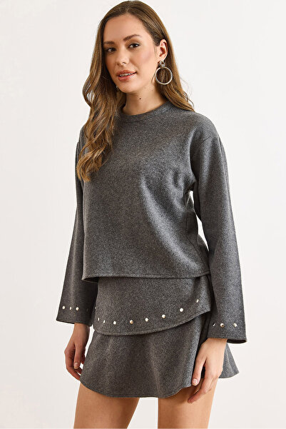 Olalook Women's Smoked Staple Detailed Winter Thessaloniki Blouse Blz-19003180