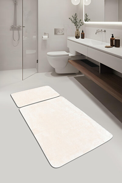 dekozer 2-Piece Plush Bath Mat Set 60X100 + 50X60 cm – Non-Slip Latex Base, Soft Surface, Washable