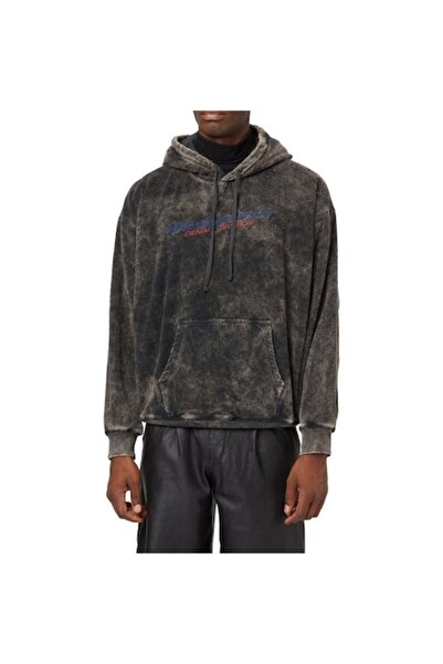 Diesel Hoodie, Size S, Dark Gray, 95% Cotton 5% Elastane, Regular Fit