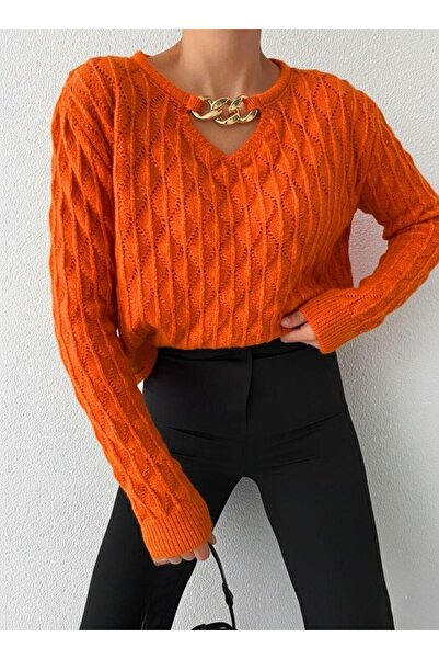 Modafeminen Πλεκτό πουλόβερ TR0219 ΠΟΡΤΟΚΑΛΙ