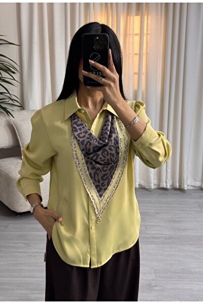 SELSAL Shirt with leopard print shawl