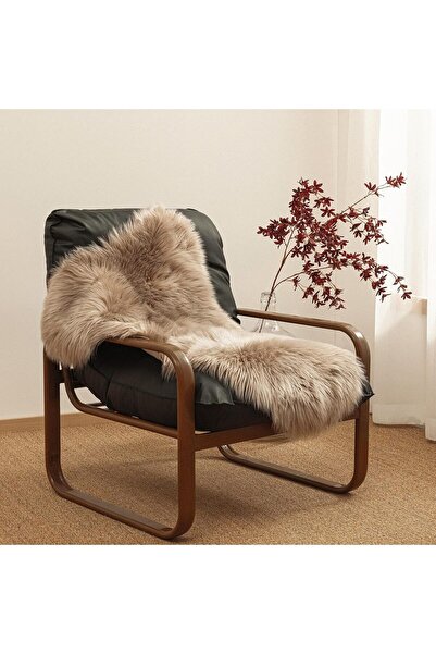 Faria Fluffy Faux Fur Rug, 60x90cm, "Sheepskin" Style, Non-Slip Base, Machine Washable, Beige