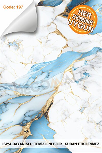 DECOMALL Suya Dayanıklı 60 x 100cm Mutfak Banyo Zemin Mermer Mobilya Fayans Y...