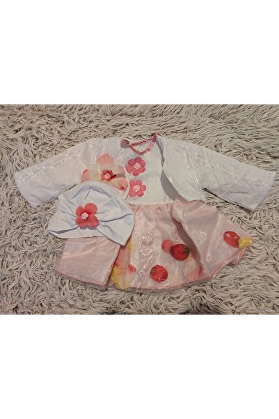 Handmade Minis Boutique Rochie de botez cu flori