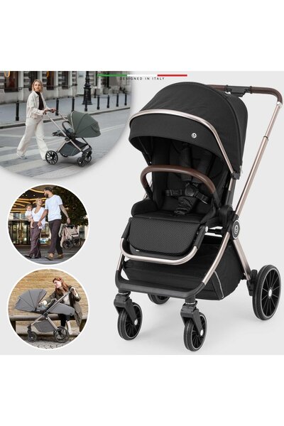 Elele Milazzo Premium Çift Yönlü Bebek Arabası Siyah
