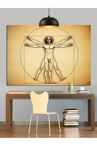 KanvasSepeti Vitruvian Man Pictură în ulei de înaltă calitate texturat Canvas...