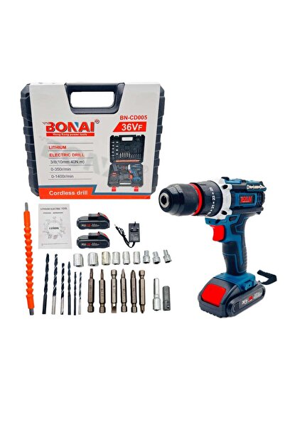 Bonai 36VF Cordless Electric Drill 3/8" (10mm) 40N.m, 0-1400 RPM (BN-CD005)